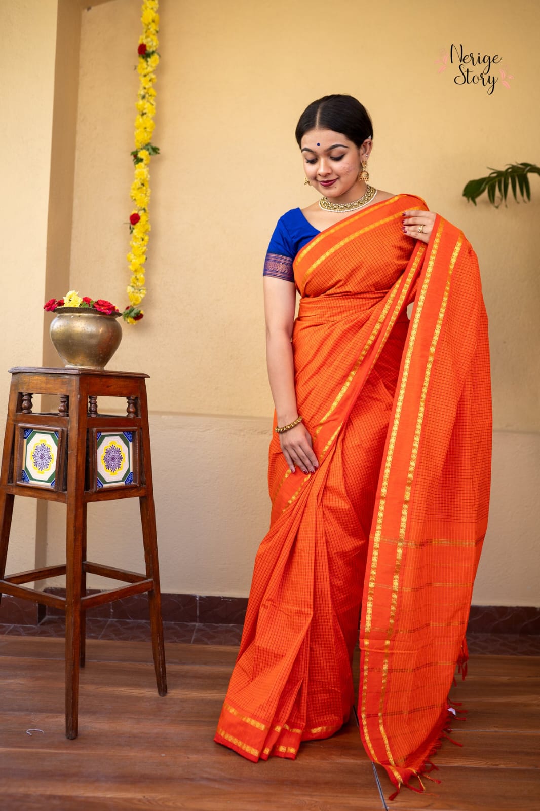 Arani checked cotton sarees